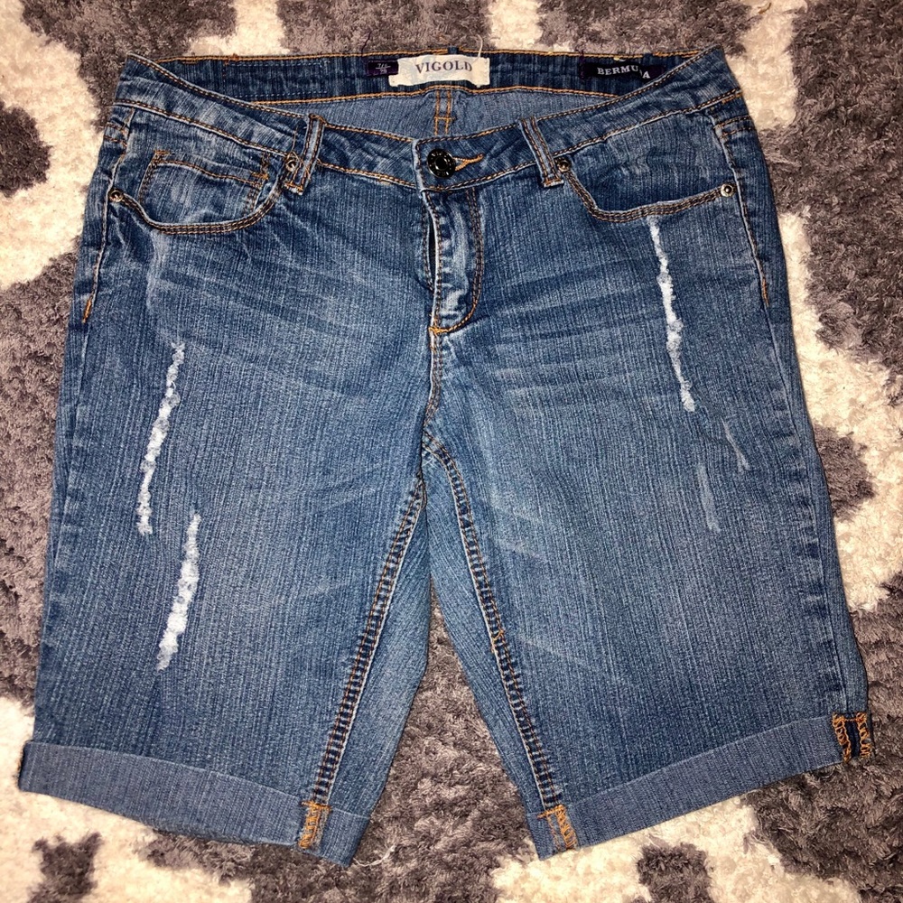 Vigold Distressed Bermuda Jeans